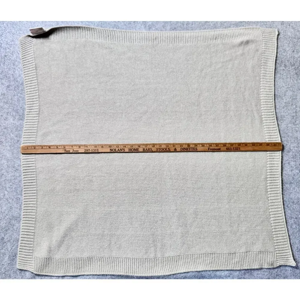 Pottery Barn Kids Emily & Meritt Knit Baby Blanket Gray 30x40 Soft Acrylic